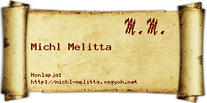 Michl Melitta névjegykártya